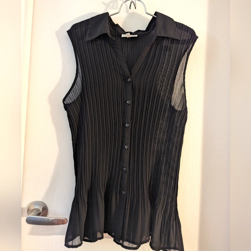 Fashion Bug sheer, sleeveless button up